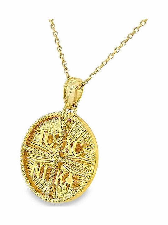 Xryseio Anhänger Kinder Amulett Beidseitig mit Kette Konstantinato aus Gold 9K KN1093