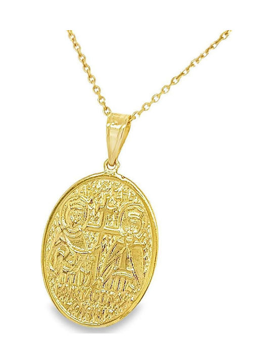 Xryseio Anhänger Kinder Amulett Beidseitig Konstantinato aus Weißgold 9K KN1096