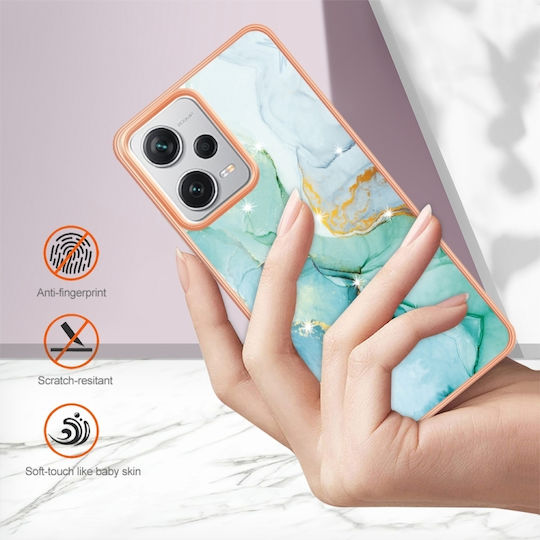 5g Global Electroplating Marble Back Cover Σιλικόνης / Πλαστικό Πράσινο (Redmi Note 12 Pro+)