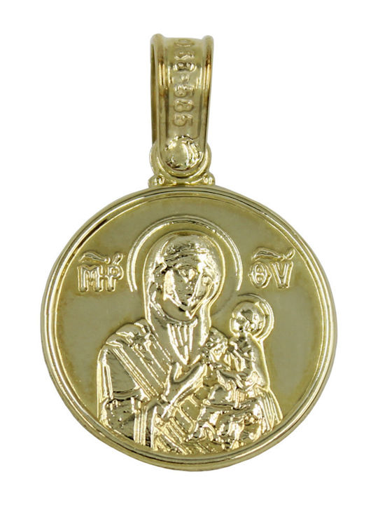 Roloi Kaliamanis Pendant Kids Talisman Double Sided Konstantinato made of Gold 14K PM1256