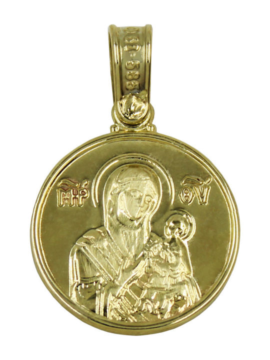 Roloi Kaliamanis Pendant Kids Talisman Double Sided Konstantinato made of Gold 14K PM1257
