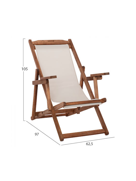 Σεζλόνγκ Ξύλινη με Μπράτσα Καρυδί 62.5x97x105cm