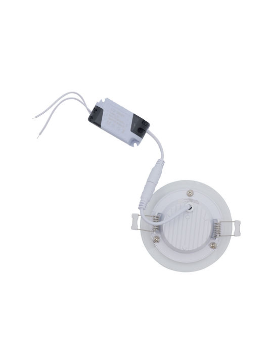 Uncle George Round Glass Recessed Spot with Integrated LED and Cool White Light White 9.5x9.5cm. 1pcs