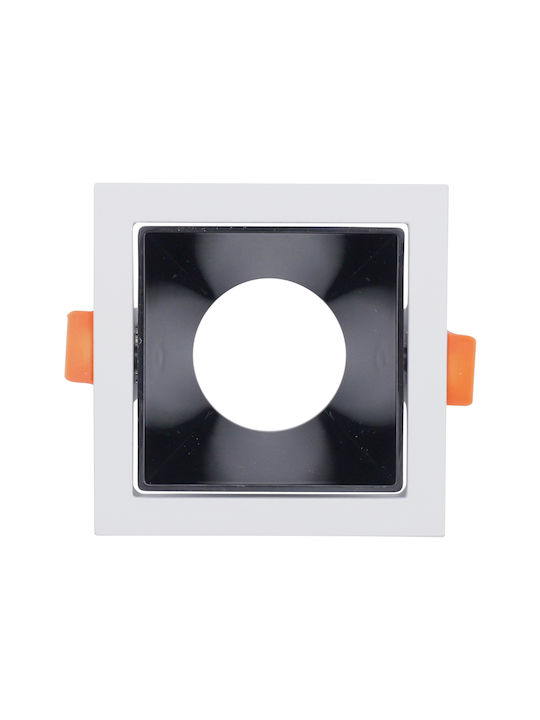 Uncle George Platz Metallisch Rahmen für Spots GU10 Weiß 7.5x7.5cm. 1Stück