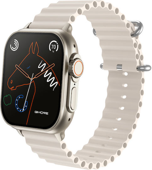Rubicon RNCF17 42mm Smartwatch με Παλμογράφο (Μπεζ)