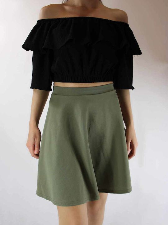 Brown Sugar Mini Skirt Cloche in Green color