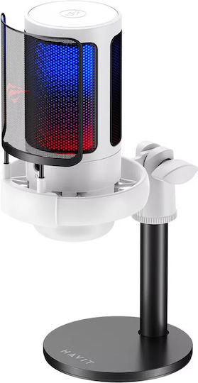 Havit GK50 Δυναμικό Microfon 3.5mm de birou pentru Studio în Culoarea White
