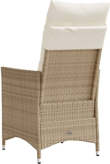 Outdoor-Sessel Rattan Beige mit Kissen 2Stück 49x50.5x92εκ.
