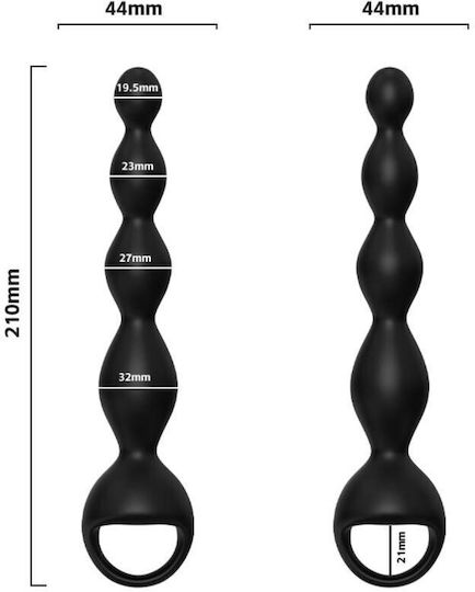 Armony Anal Perlen mit Vibration Schwarz 21cm