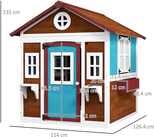 Outsunny Παιδικό Σπιτάκι Κήπου 114x126.4x135εκ.
