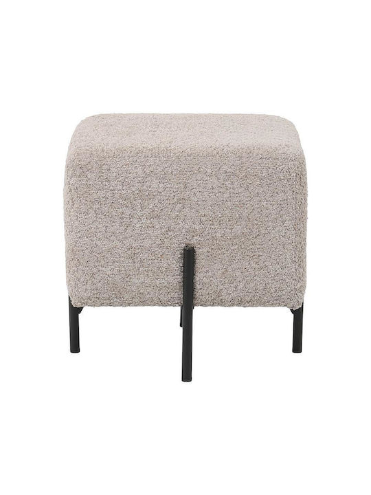 Stool For Living Room Upholstered with Fabric Beige 38x38x36cm