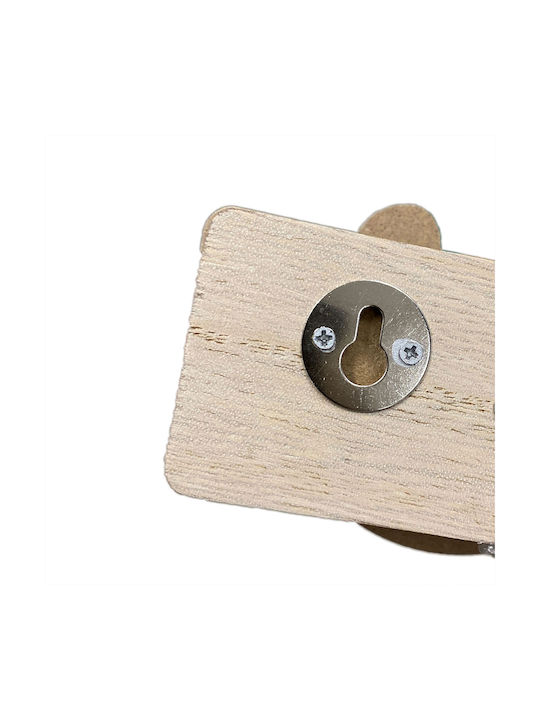 Atmosphera Wooden Kids Wall Hanger with Hooks Beige 55x5x8.5cm