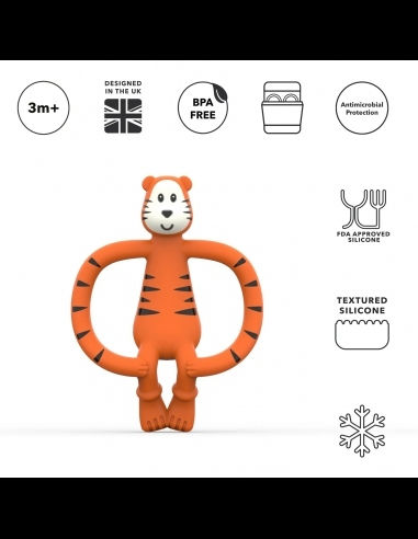 Matchstick Monkey Tiger Teething Ring Teething Relief Made of Rubber for 3 m+