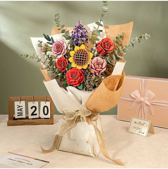 Puzzle 3d Buchet De Flori Rowood Lemn 581 Piese
