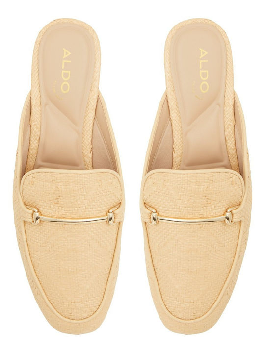 Mules mit Absatz in Beige Farbe
