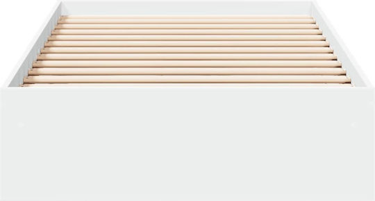 Υπόστρωμα Pat Single Din Lemn Alb Cu Plăci Pentru Saltea 75x190cm