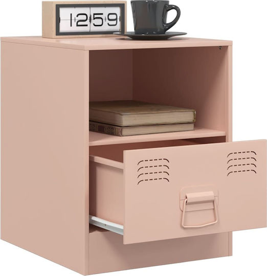 Metal Bedside Tables Pink Set of 2 34.5x39x44cm
