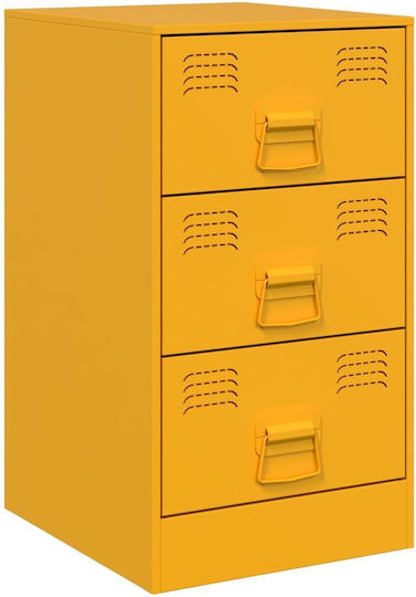 Metal Bedside Tables Yellow 2 Pieces 34.5x39x62cm