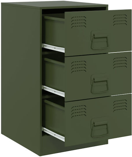 Metal Bedside Tables Green Set of 2 34.5x39x62cm