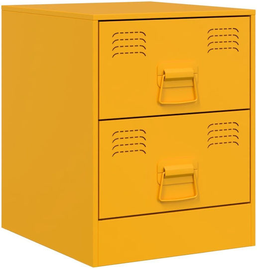 Noptiere Metalice Galbene 2buc 34.5x39x44cm