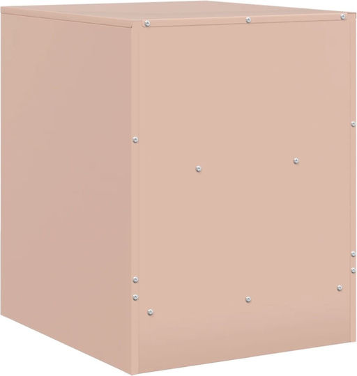 Metal Bedside Tables Pink Set of 2 34.5x39x44cm