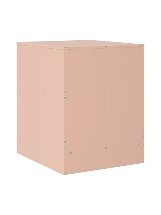 Metal Bedside Table Pink 34.5x39x44cm