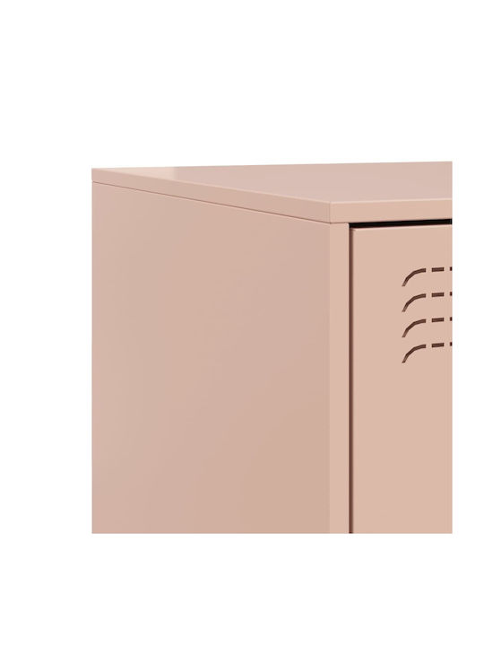 Metal Bedside Table Pink 34.5x39x44cm