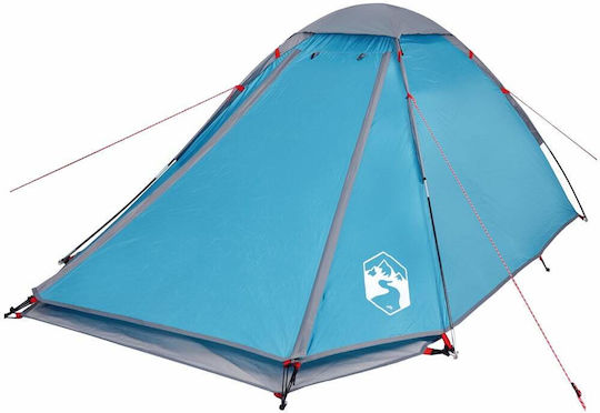 vidaXL Къмпинг сцена Син с Двойна плат за 2 човека 255x150x105см