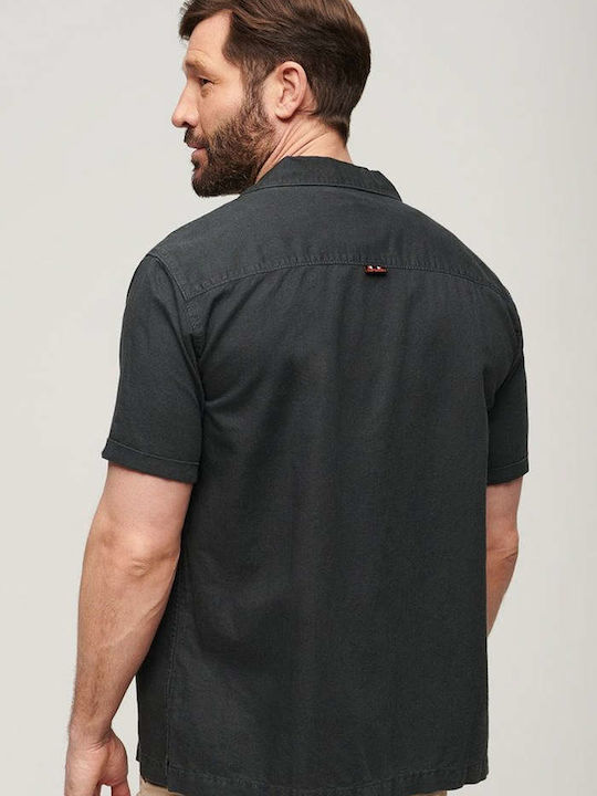 Superdry Vintage Resort Men's Shirt Short Sleeve Black