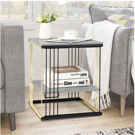 Square Side Table Wooden Metal M39xL39xH45cm