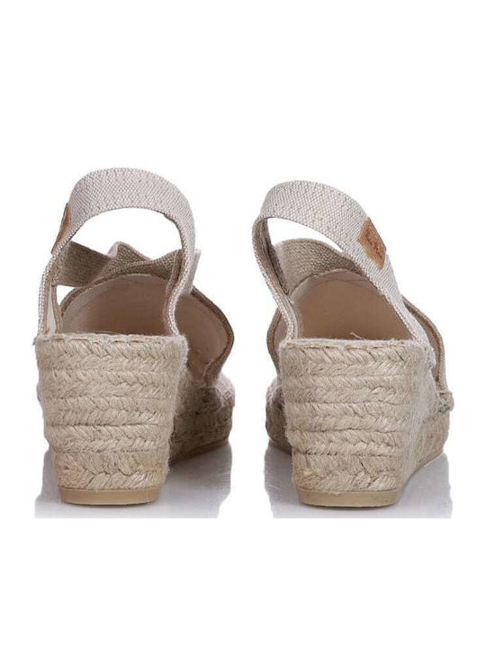 TERRA-V Women's Fabric Platform Espadrilles Beige