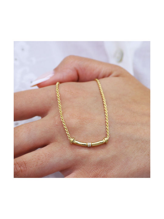 Halskette aus Gold 18k mit Diamant