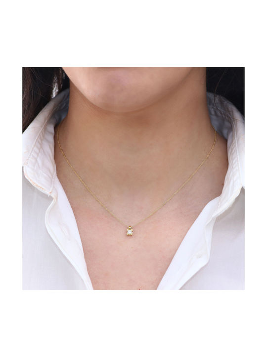 Halskette aus Gold 18k mit Diamant