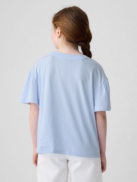 GAP Children's Blouse Short Sleeve bicoastal blue Logo