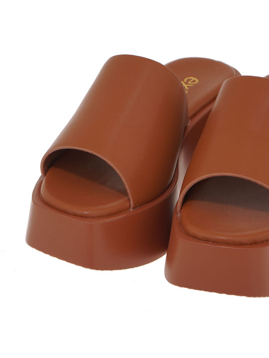 Damenplattformen Tabac Braun