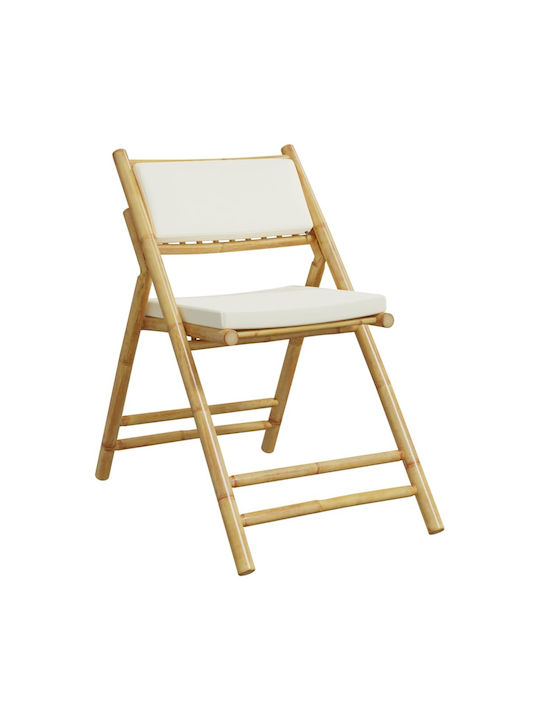 Outdoor-Stuhl Bamboo Cream mit Kissen 4Stück 59x51x87εκ.