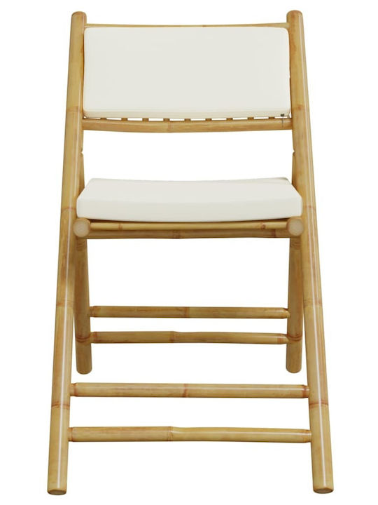 Outdoor-Stuhl Bamboo Cream mit Kissen 4Stück 59x51x87εκ.