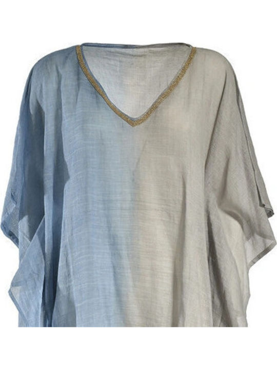 Ble Resort Collection Καφτάνι Παραλίας Γαλάζιο/γκρι