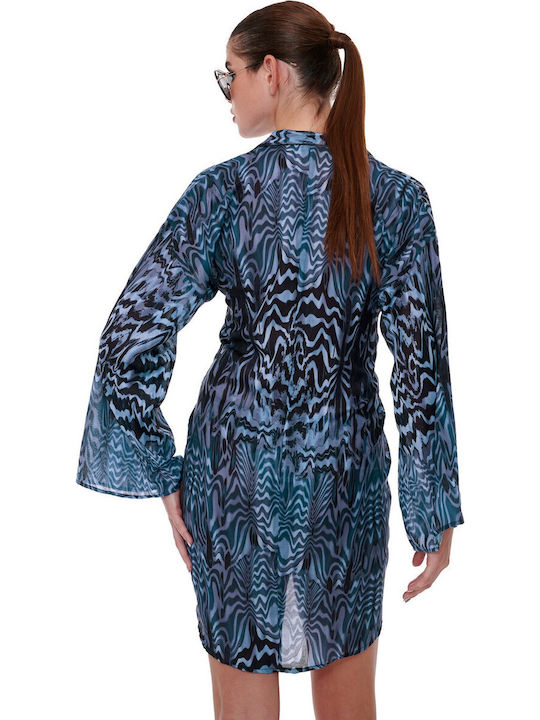 Bluepoint Women's Kimono Beachwear Blue