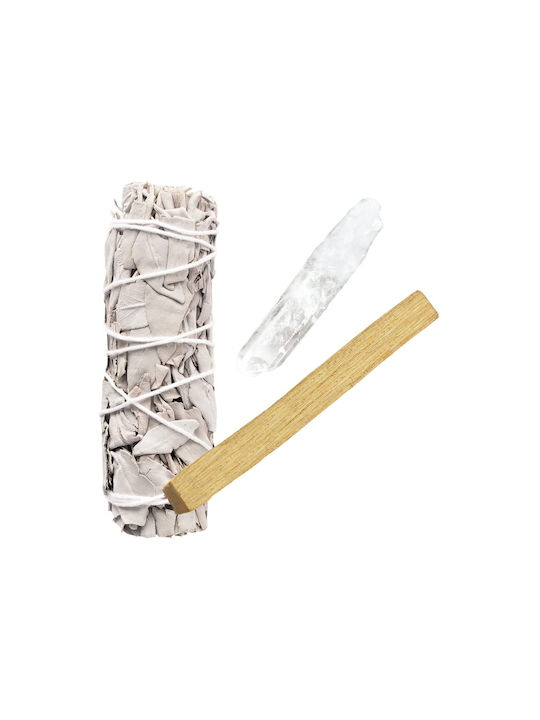 Energy Cleansing Meditation Set Palo Santo Φασκόμηλο Ράβδος Σεληνίτη