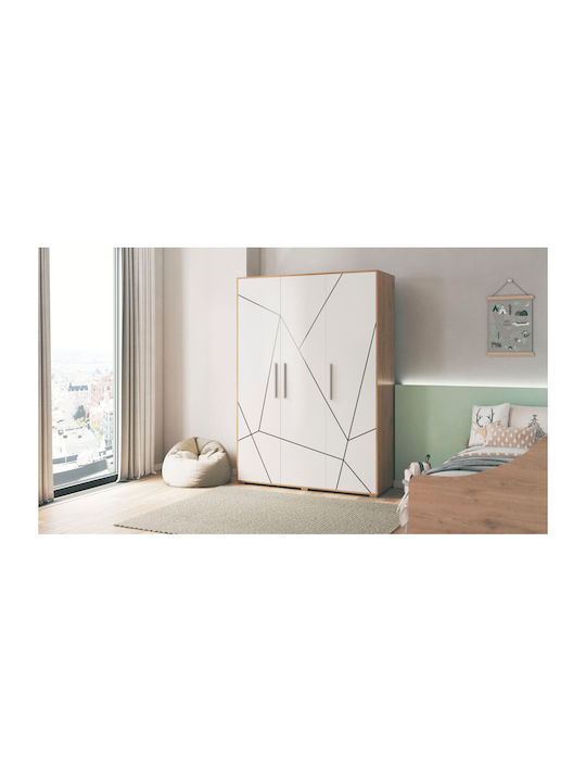 Two Door Wardrobe White 100x55.3x210cm