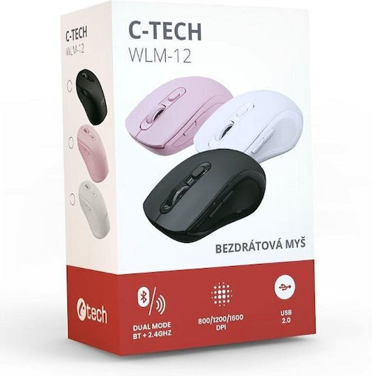 C-TECH WLM-12 Kabellos Bluetooth Maus Schwarz