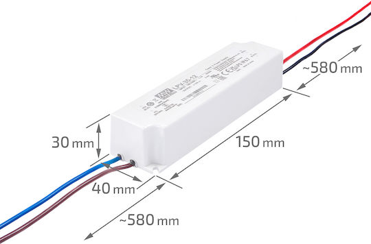 Sursă de alimentare LED Etanș IP67 Putere 35W cu Tensiune de Ieșire 12V