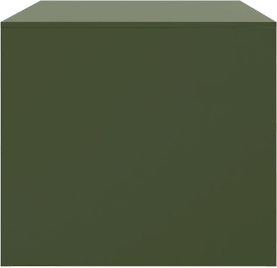 Masă Laterală Rectangulară Metalică Verde Măsliniu L67xL50xÎ44cm