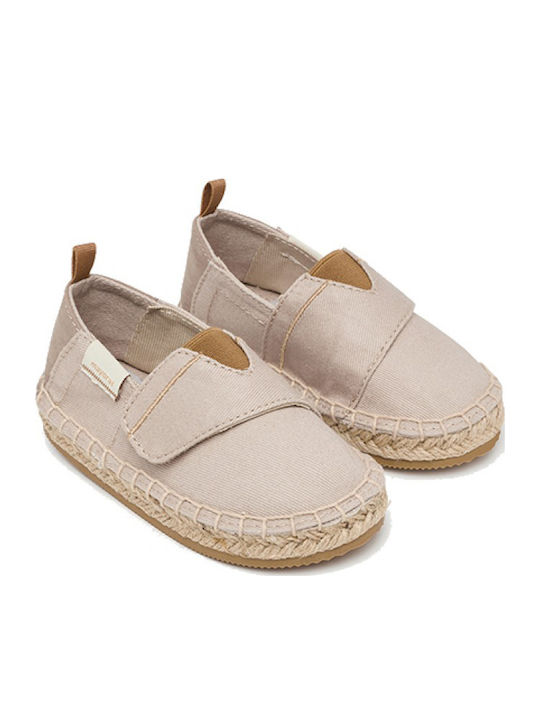 Kids Espradrilles with Hoop & Loop Closure Beige