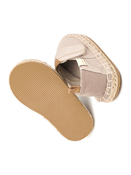 Kids Espradrilles with Hoop & Loop Closure Beige