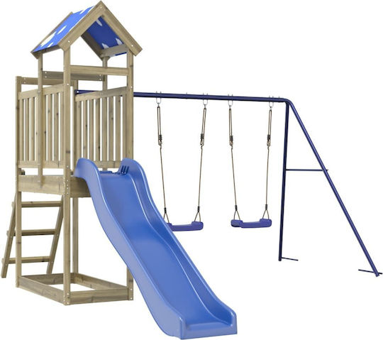 vidaXL Holzturm mit Kletterfläche Braun