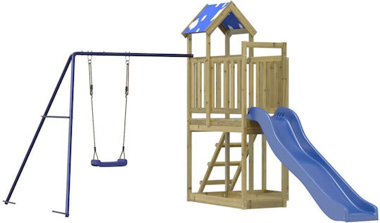 vidaXL Holzturm mit Kletterfläche Braun