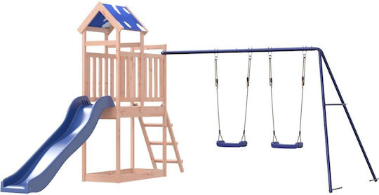 vidaXL Holzturm mit Kletterfläche Braun