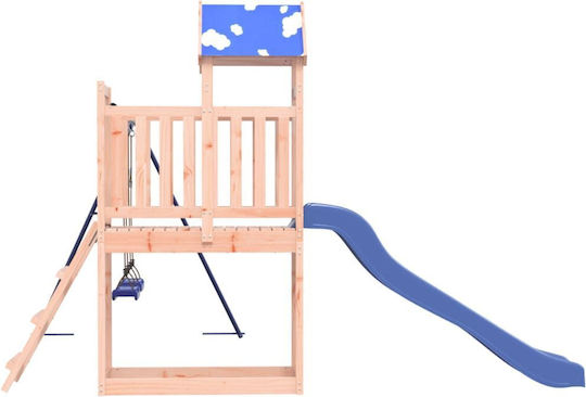 vidaXL Holzturm mit Kletterfläche Braun